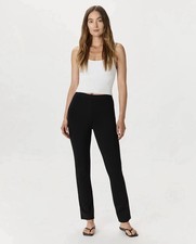 Quince Ultra-Stretch Ponte Straight Leg Pants Small Extra Short 26” Black