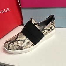 Naturalizer Women's Slip-On Comfort Shoe Snake Print Beige Black Elastic Band 6  