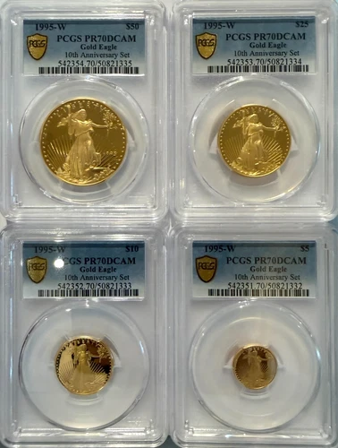 1995-W 4-COIN AMERICAN PROOF GOLD EAGLE SET PCGS PR70 ( $50 $25 $10 $5)