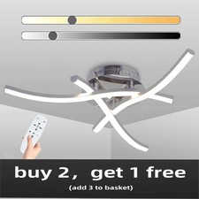 Modern LED Ceiling Light 3 Wave Light Livingroom Bedroom Curved Pendant Light