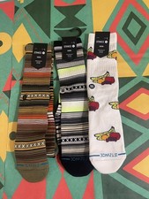 223- New Stance Casual Icon Mixed Crew Socks Sz Lg 9-12 3 Pack