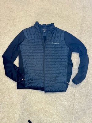 Eddie Bauer Hybrid Puffer Jacket Mens Large Softshell Full Zip Pockets