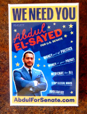 2026 MICHIGAN Democrat ABDUL EY-SAYED 4 US SENATE logo Button PHOTO WE NEED YOU