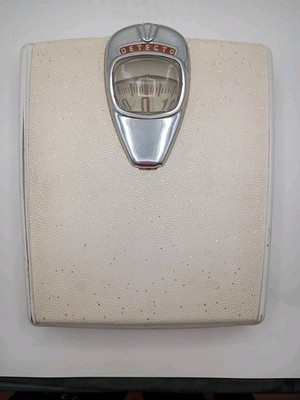 Vtg Detecto Brand Art Deco Style Bubble Dome Bathroom Scale Chrome Trim