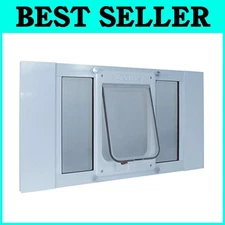 Ideal Pet Door for Window, Adjustable Width 23"-28", White