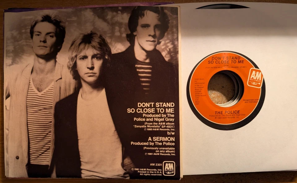 ROCK The Police Don't Stand So Close To Me A&M 2301 1981 NM PROMO Pic Slv - Image 2 of 2