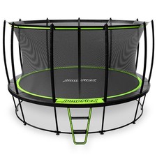 JumpFlex Hero Round Outdoor Backyard Trampoline with Net Safety Enclosure and...