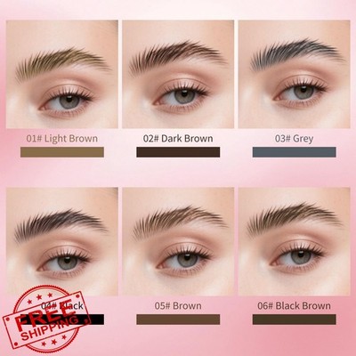 Eyebrow Pen Black Waterproof Microblading Fork Tip Natural Hair Strokes