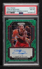 2021-22 Panini Prizm Signatures Choice Green 4/8 Carlos Boozer PSA 8 Auto 14t3