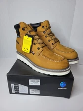 SUREWAY 6" Men's Heavy Duty Leather Soft Toe Work Boots Light Brown Size 13 US