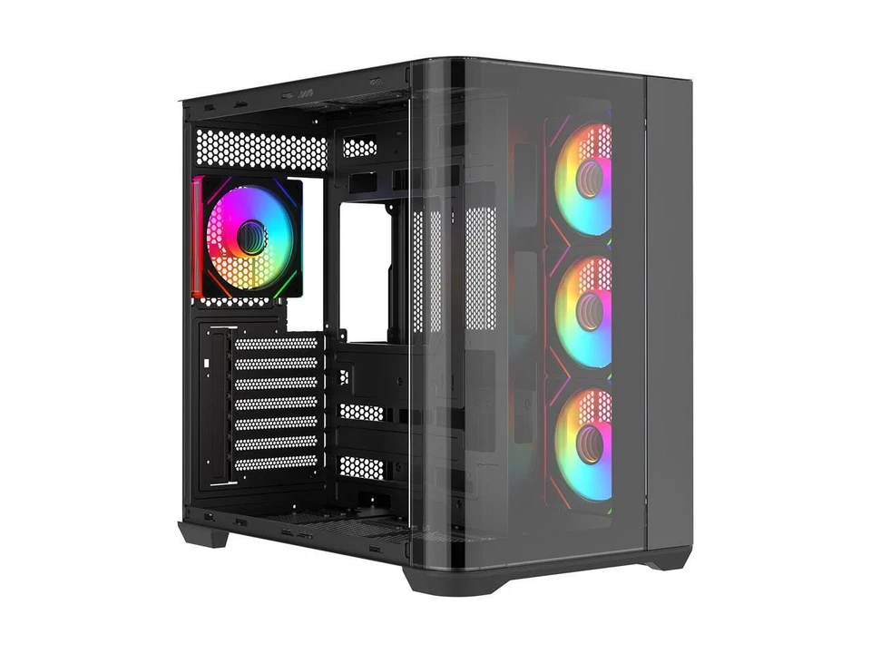 Rosewill ACA503B ATX Mid-Tower PC Gaming Case Curved Tempered Glass Side Panel, - Image 2 of 4