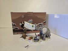 Rare Tuskers Merry Christmas Elephants With Monkey Boxed Mint Condition 