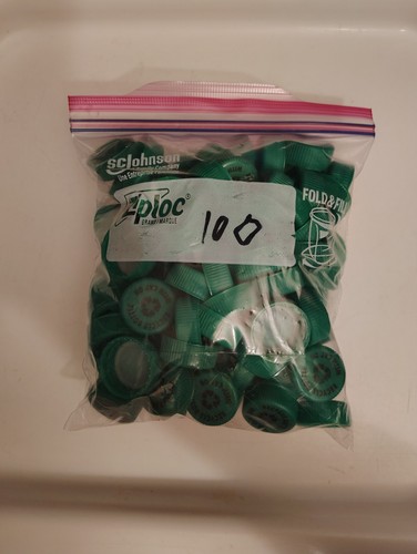 100 Green Plastic Soda Bottle Screw Caps Project Arts & Crafts.