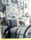 AWESOME NEW Ralph Lauren COTTAGE HILL Blue/White QUEEN Comforter+2 SHAMS 3 PCSet — photo 1
