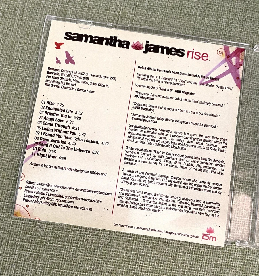 Samantha James          ** PROMO CD **         Rise Foto 2 de 3
