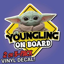 BABY YODA GROGU -Baby on Board Vinyl Decal - 2 Pack Car Window Sticker