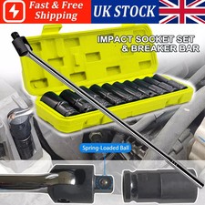 Deep Impact Socket 1/2" Drive 24" Long Breaker Bar Metric Sockets Set 10-24mm UK