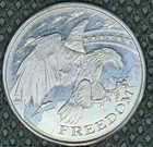 1/10th oz 999 pure silver round, American eagle design.