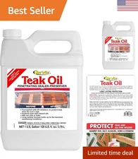 Long-Lasting Teak Oil - UV Protection for Boats & Outdoor Furniture (128 Floz)