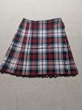 Vntg 60s 70s St. Michaels British Pleated Plaid School Girl Skirt Sz 26-28 Waist