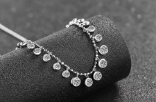 Rare 25 Ct Certified Treated Gorgeous White Diamonds Chain Necklace,925 Silver