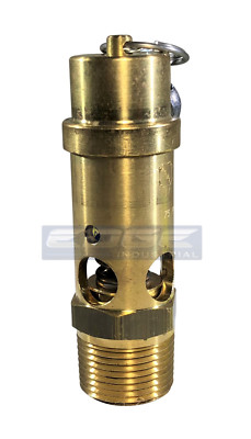 200 PSI BRASS SAFETY RELIEF PRESSURE VALVE, COMPRESSOR, TANK, 3/4'' NPT