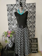 Black/White Sleeveless Dress midi Free size light airy for Church Work Date