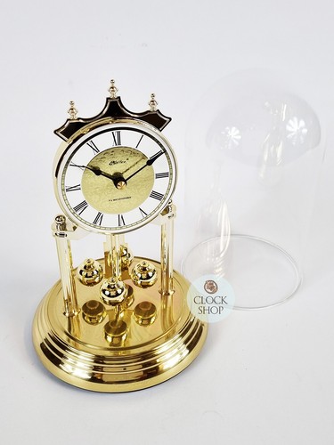 23cm Gold Anniversary Clock With Floral Dial & Westminster Chime By HALLER - Picture 3 of 8