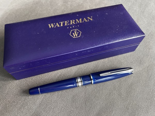Waterman pluma , plumín de oro 750 ,  estuche , modelo Charleston , Fountain pen