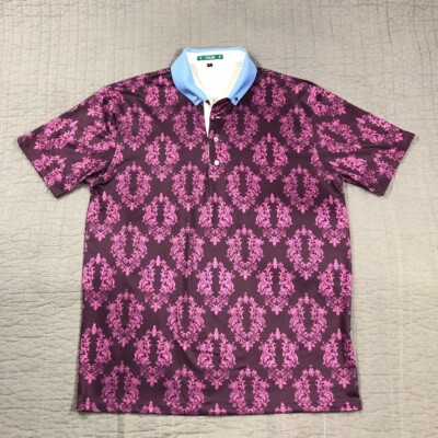 Flyte Golf Polo Shirt Men XL Purple Performance Active Sports Colorful Contrast
