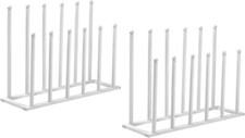 White Metal Boot Shoe Rack Organizer, Freestanding Tall Boot Stand, Set of 2
