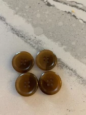 A Lot of 4 Buttons for Suit Jacket, Blaze 4-Hole Flat Light Brown