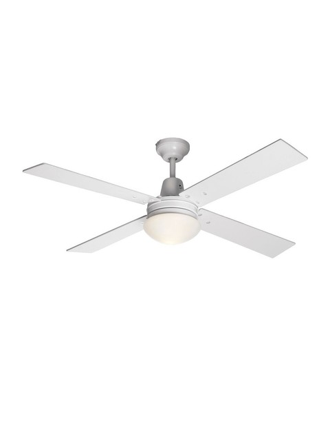 Ceiling Fan Airfusion Quest Ii White 122cm With Lighting And