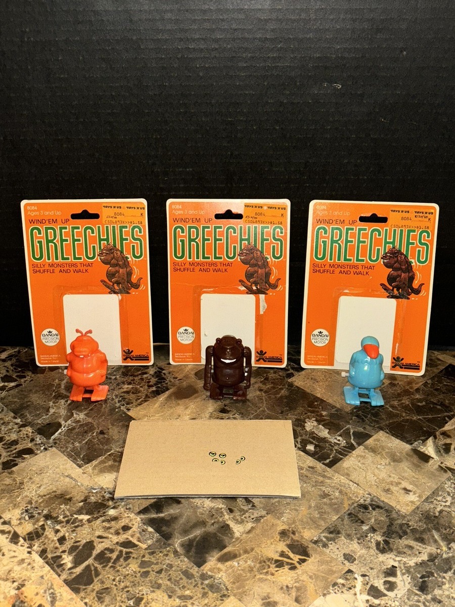 3 Rare Greechies Bandai Vintage Wind Up Toy Monster 2.5