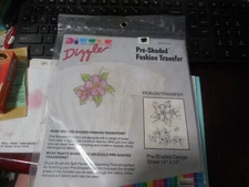 Dizzle "FLORAL" Pre-Shaded Fashion Iron-On Transfer #50007 -New, Sealed!