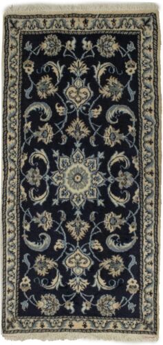Petit tapis oriental design floral classique marine 2'3X4'7 Nain tapis épais en pile - Photo 1/10