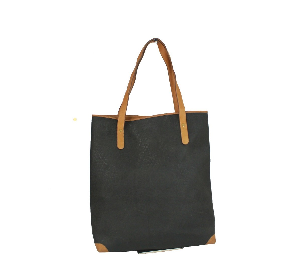 BALENCIAGA Black Brown Leather Shoulder Bag Hand Bag Tote Bag