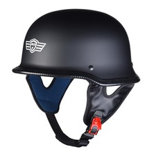 AHR DOT Motorcycle German Half Face Helmet M Black Chopper Cruiser Biker M/L/XL - Click1Get2 Black Friday