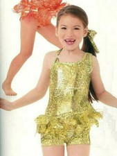 Child Small SAFARI BEAT Dance GREEN Jazz Costume Tap