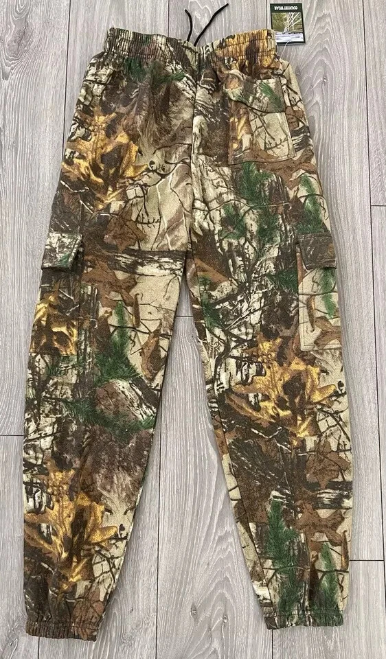 Realtree Camo Cargo Joggers Fleece Bottoms Men's Size: S To XXL Fishing Casual