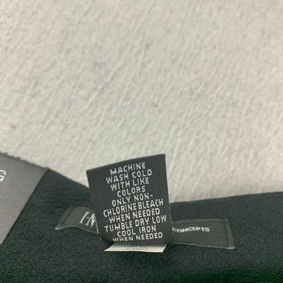 Pantalones INC International Concepts Mujer 8P Negros Florales Frente Plano Pierna Acampanada Nuevos con Etiquetas Foto 4 de 4