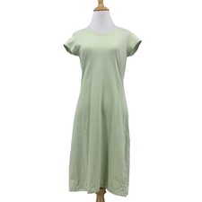 Patagonia Dress Womens M Medium Green Tea Organic Cotton Cap Sleeve Crew Neck