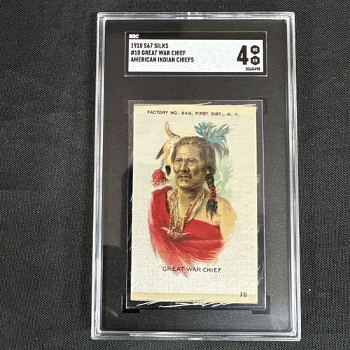1910 S67 Silks American Indian Chiefs #10 Great War Chief SGC 4