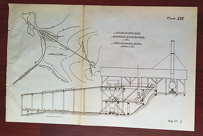 1903 Sketch Map of Concrete Building Fort Columbia Washington