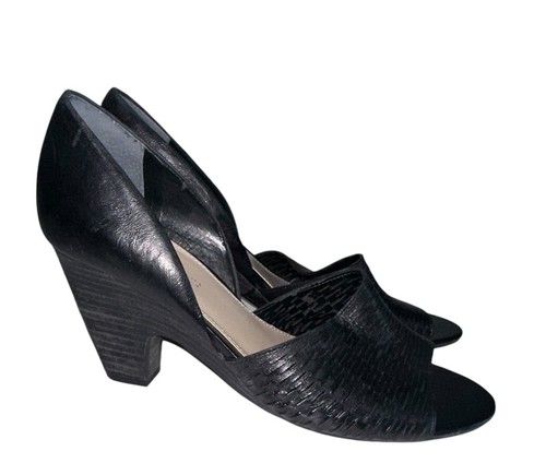 Franco Sarto Artist Collection Selina D’Orsay Block Heels Sz 10 Black Leather - Picture 6 of 10