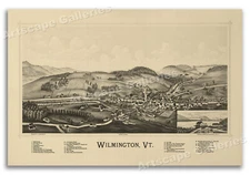 Wilmington Vermont 1891 Historic Panoramic Town Map - 20x30