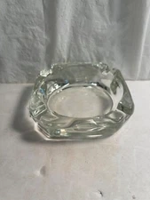 Square Clear Glass Ashtray 3.75”
