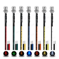 12V 8mm Prewired LED Indicator Dash Light Pilot Lamp Bulbs Diode Warning Signal