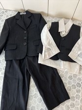 TIP TOP SUIT KIDS BOYS SZ 24mo 4PIECE Black White WEDDING RING BEARER
