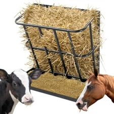 Large Capacity Hay Feeder with Detachable Grain Tray, Hay Rack,Feeding Rack